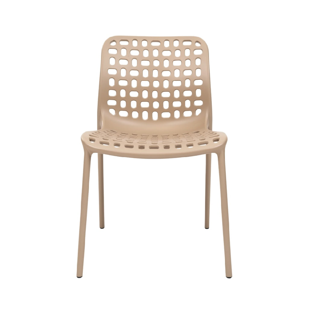 Modern Minimalist Plastic Dining Chair with Ventilated Design