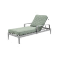 Adjustable Outdoor Chaise Lounge with Quilted Cushion in Soft Green